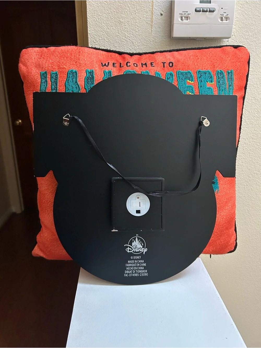 2023 Disneyland Halloween Night Pumpkin Throw Pillow and Light Up Matching Decor